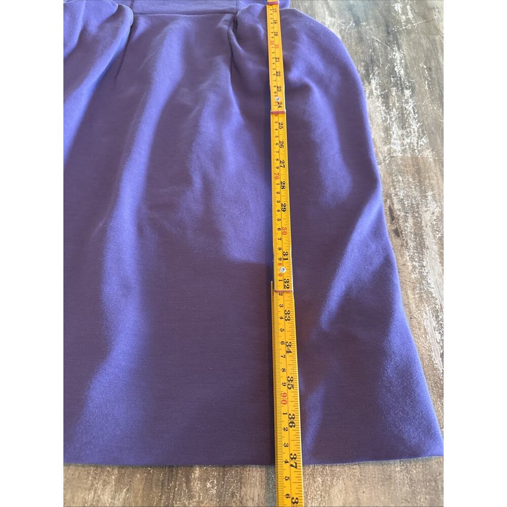 YSL Yves Saint Laurent Dress Aubergine Wool Blend Sleeveless FR36 Vintage XS - Picture 4 of 11